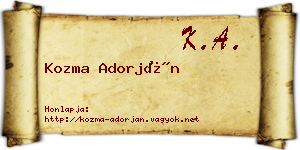 Kozma Adorján névjegykártya