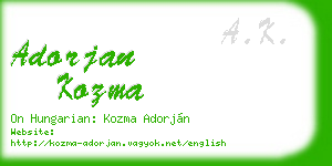 adorjan kozma business card